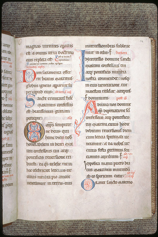 Sacramentaire à l'usage de Saint-Martin de Tours - Initiales ornée et filigranées