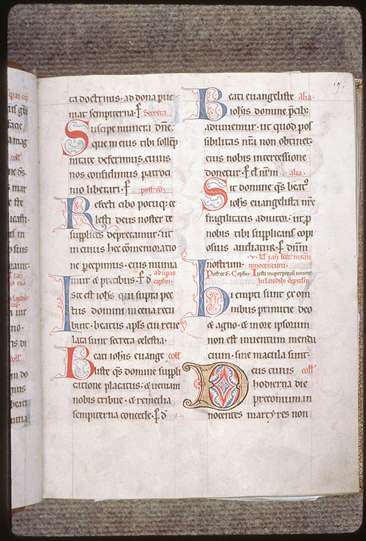 Sacramentaire à l'usage de Saint-Martin de Tours - Initiales ornée et filigranées