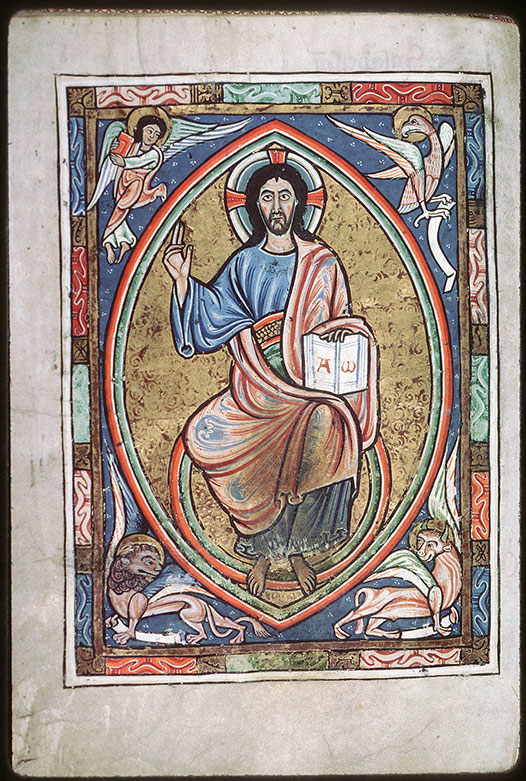 Sacramentaire à l'usage de Saint-Martin de Tours - Christ en majesté entouré du Tétramorphe