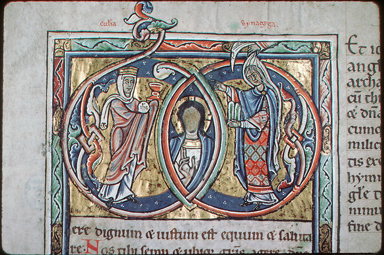 Sacramentaire à l'usage de Saint-Martin de Tours - Christ entre l'Eglise et la Synagogue