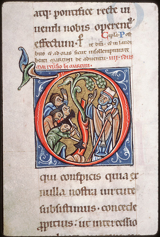 Sacramentaire à l'usage de Saint-Martin de Tours - Saint Martin et le miracle de la chute du pin sacré