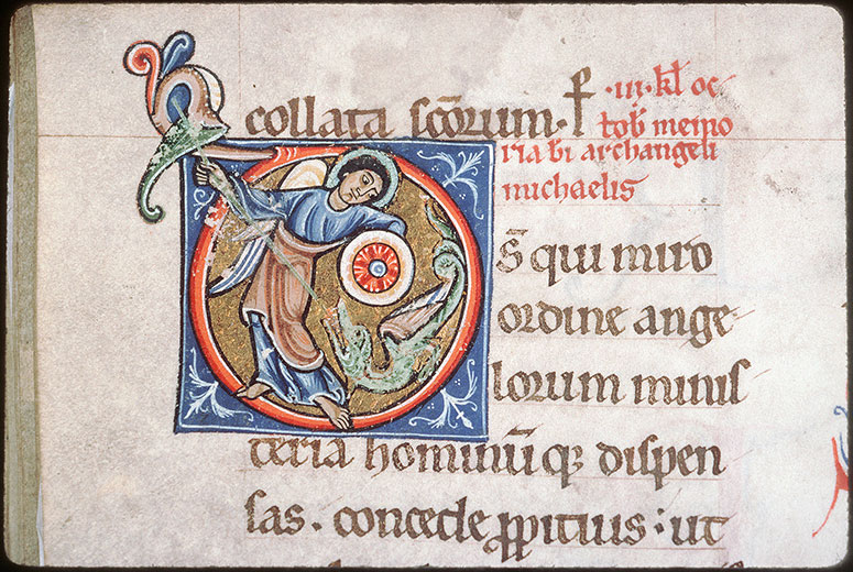 Sacramentaire à l'usage de Saint-Martin de Tours - Saint Michel terrassant le dragon