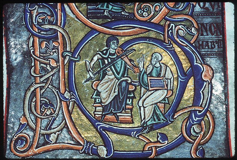 Bible - David jouant de la harpe, danseur et musiciens_2