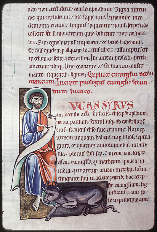 Bible - Saint Luc écrivant et son symbole