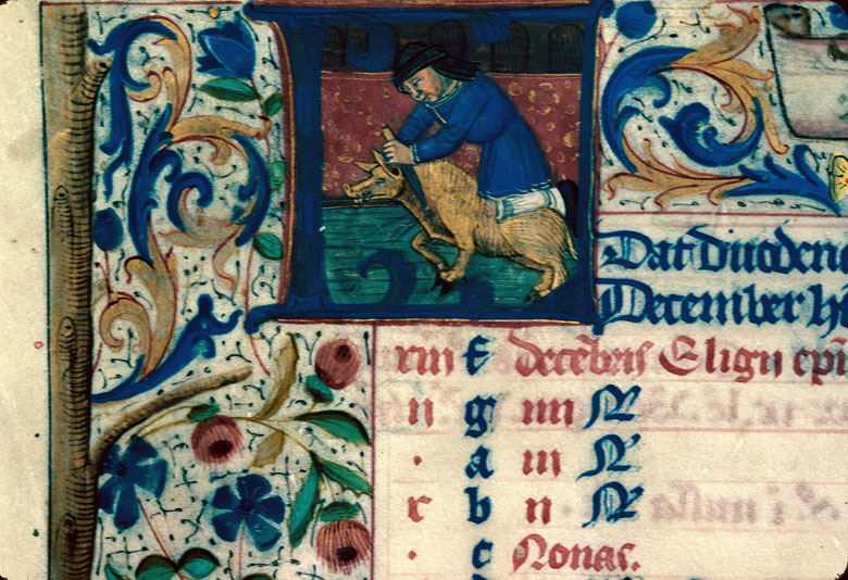 Bréviaire à l'usage de Langres - Abattage du cochon