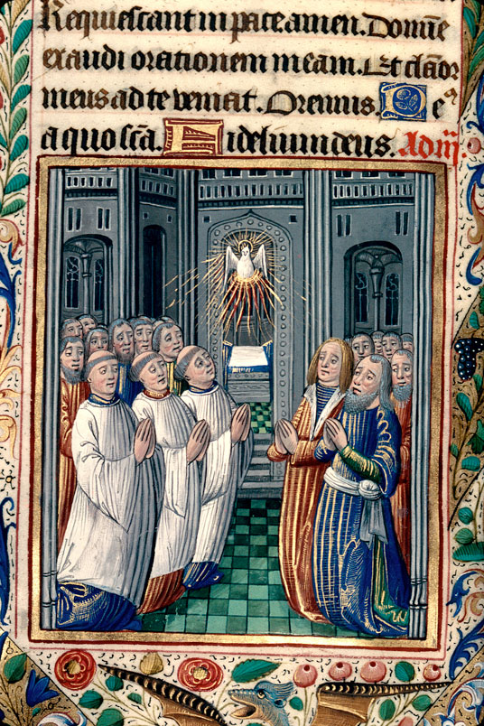 Bréviaire à l'usage de Besançon - Hommes priant le Saint-Esprit