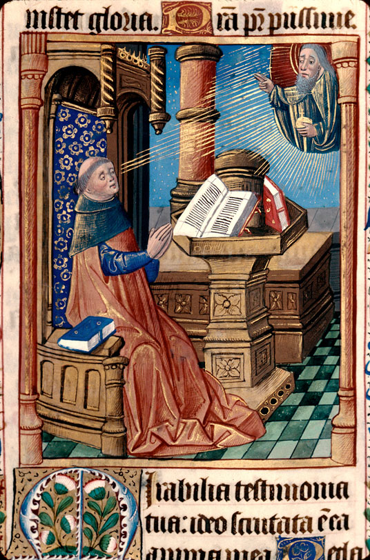 Bréviaire à l'usage de Besançon - Dieu apparaissant à un clerc dans son étude (à préciser)
