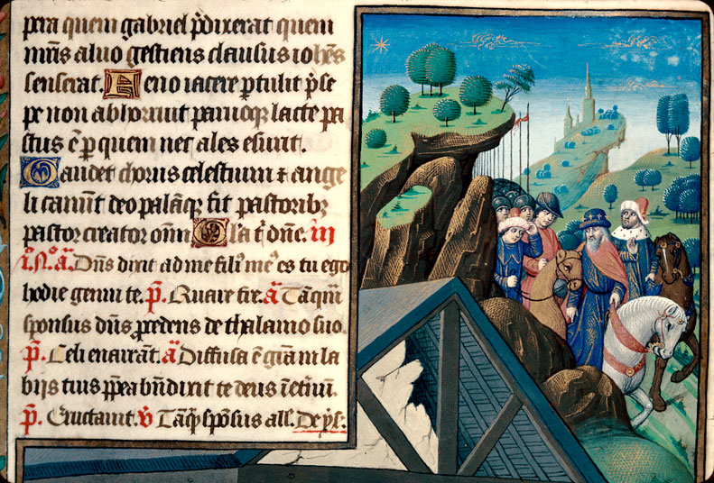 Bréviaire à l'usage de Besançon - Mages chevauchant;Nativité_1