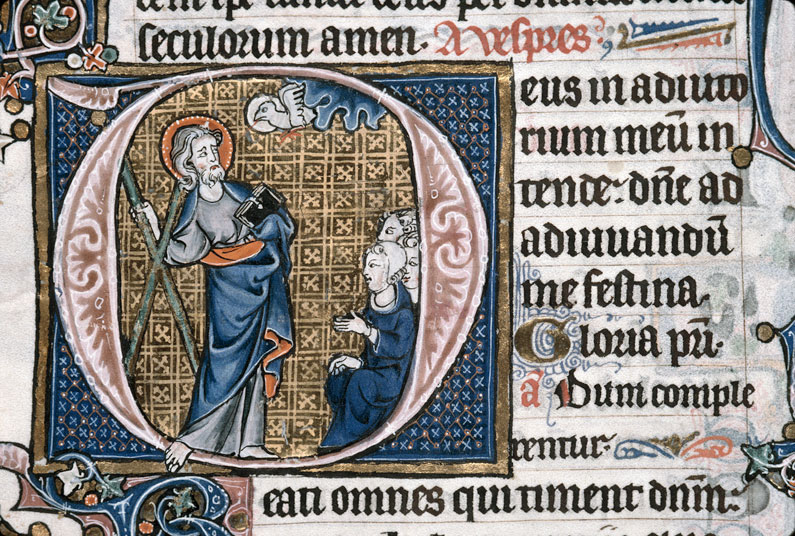 Heures à l'usage de Thérouanne - Saint André enseignant inspiré par le Saint-Esprit