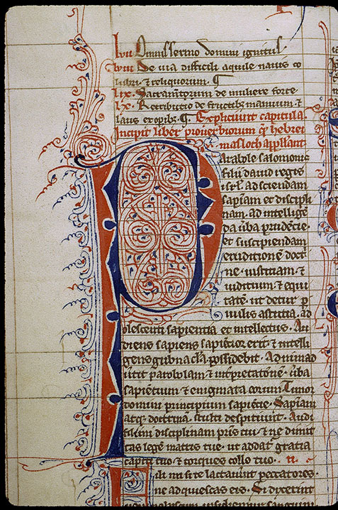Bible - Initiale filigranée