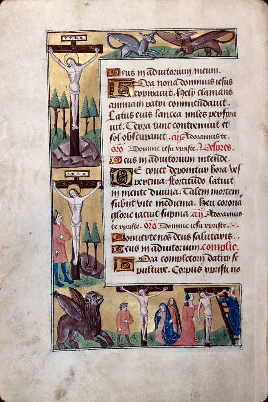 Heures à l'usage d'Amiens - Christ en croix;Descente de Croix_1