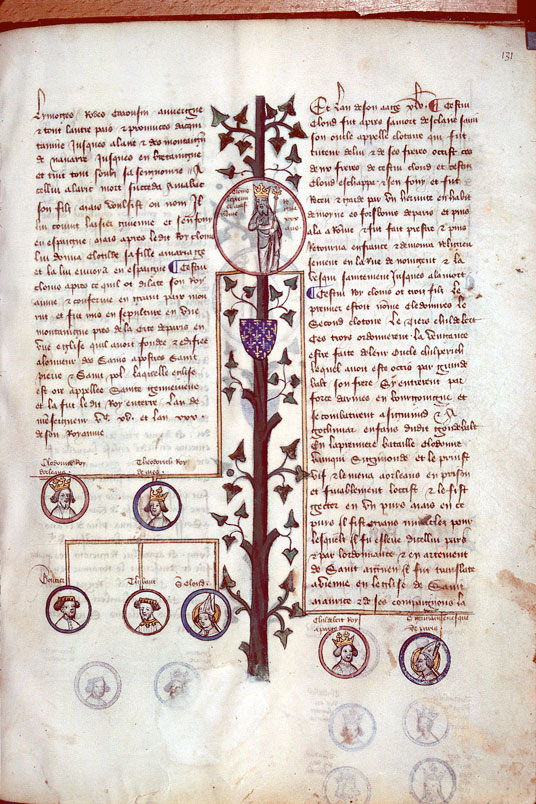 Généalogie des rois de France - Childebert Ier;Clodomir;Clovis;Gunther fils de Clodomir;Saint Cloud;Saint Germain de Paris;Théodebald fils de Clodomir;Thierry Ier