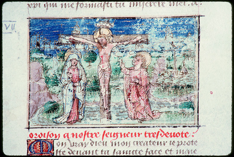 Recueil de prières - Christ en croix entre Marie et Jean