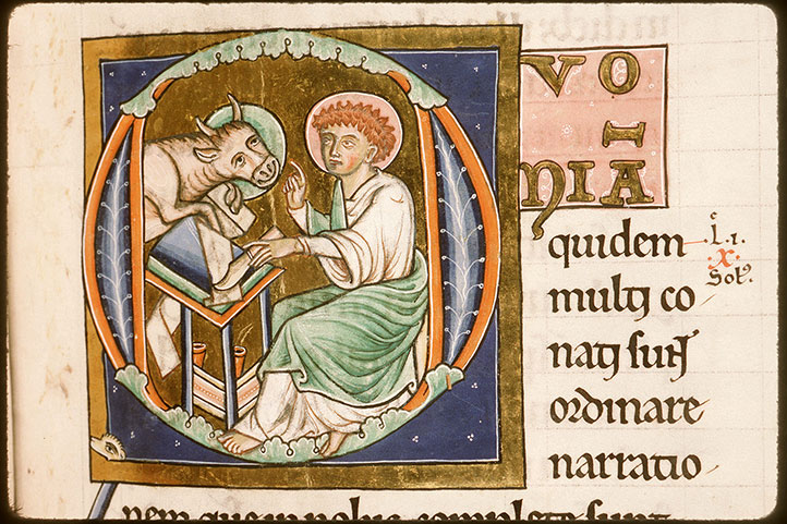 Bible - Saint Luc écrivant et son symbole