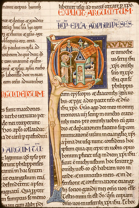 Bible - Homme nu tenant la panse de la lettre