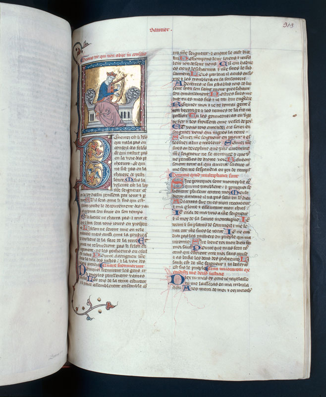 Bible historiale - David jouant de la harpe_1