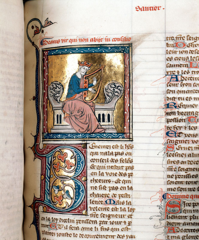 Bible historiale - David jouant de la harpe