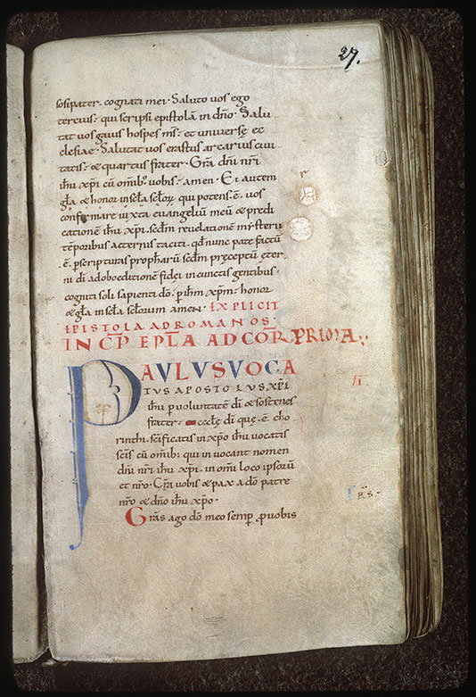 Bible (partie de) - Initiale de couleur