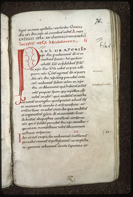Bible (partie de) - Initiale de couleur