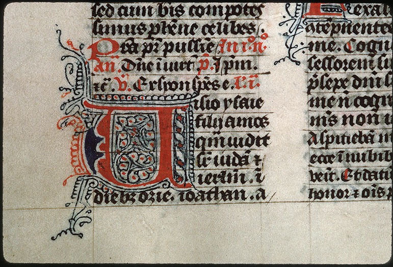 Bréviaire à l'usage de l'abbaye de la Trinité de Vendôme - Initiale filigranée