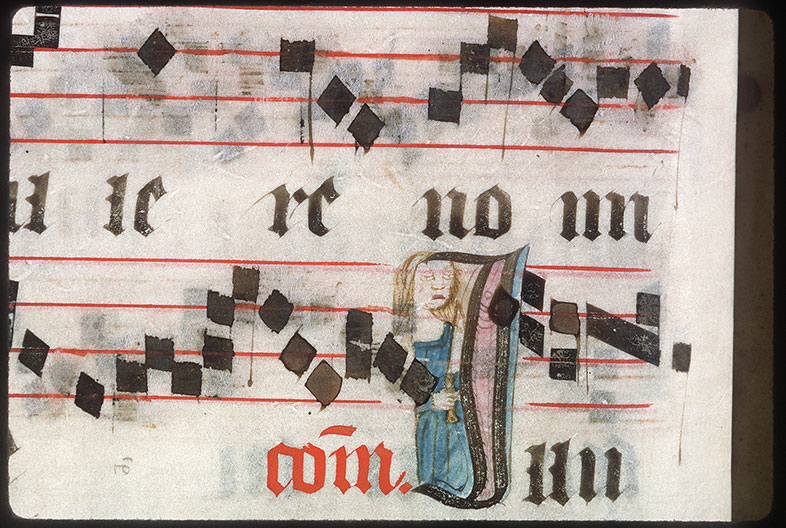 Graduel à l'usage de l'abbaye de la Trinité de Vendôme (?) - Femme tenant un couteau