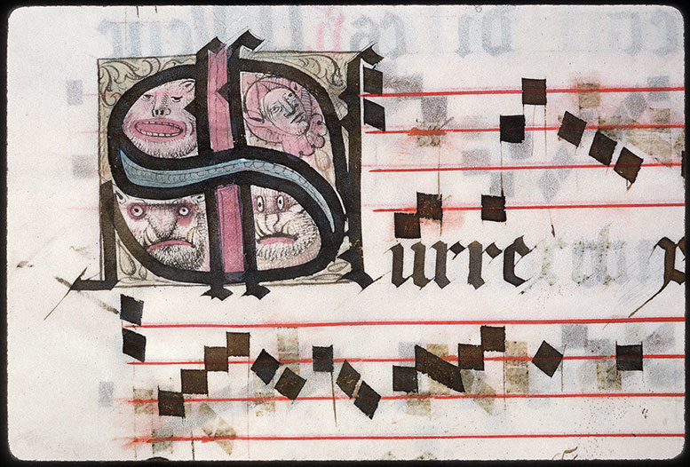 Graduel à l'usage de l'abbaye de la Trinité de Vendôme (?) - Fou/Têtes monstrueuses