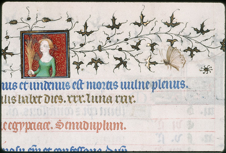 Bréviaire à l'usage de Paris - Jeune fille tenant une gerbe