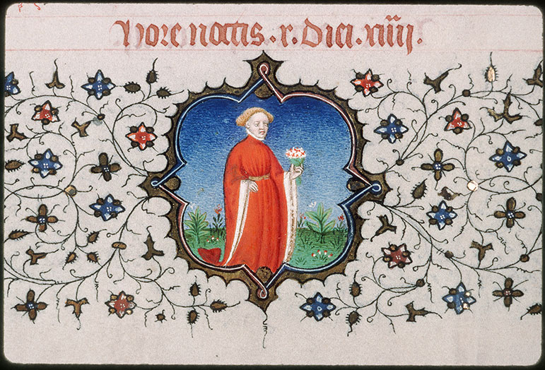 Bréviaire à l'usage de Paris - Jeune homme aux fleurs