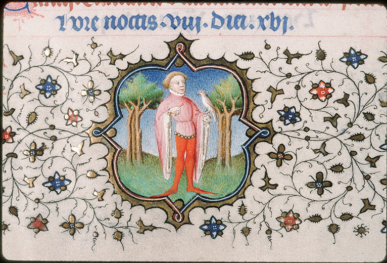 Bréviaire à l'usage de Paris - Jeune homme au faucon