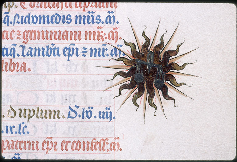 Bréviaire à l'usage de Paris - Signe de la balance