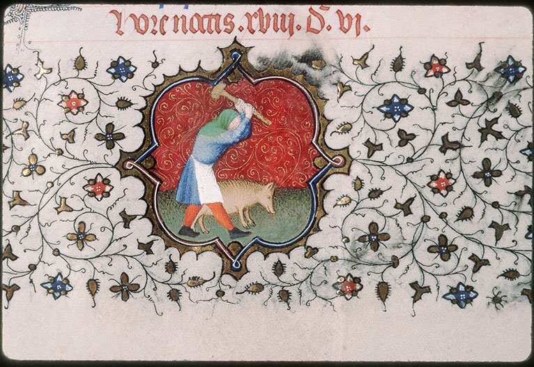 Bréviaire à l'usage de Paris - Abattage du cochon