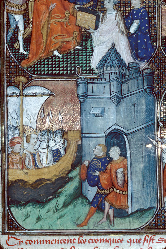 Chroniques - Isabelle de France et le prince Edouard débarquant en France