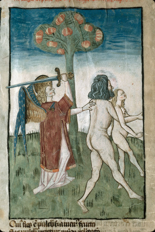 Speculum humanae salvationis - Adam et Eve chassés du Paradis