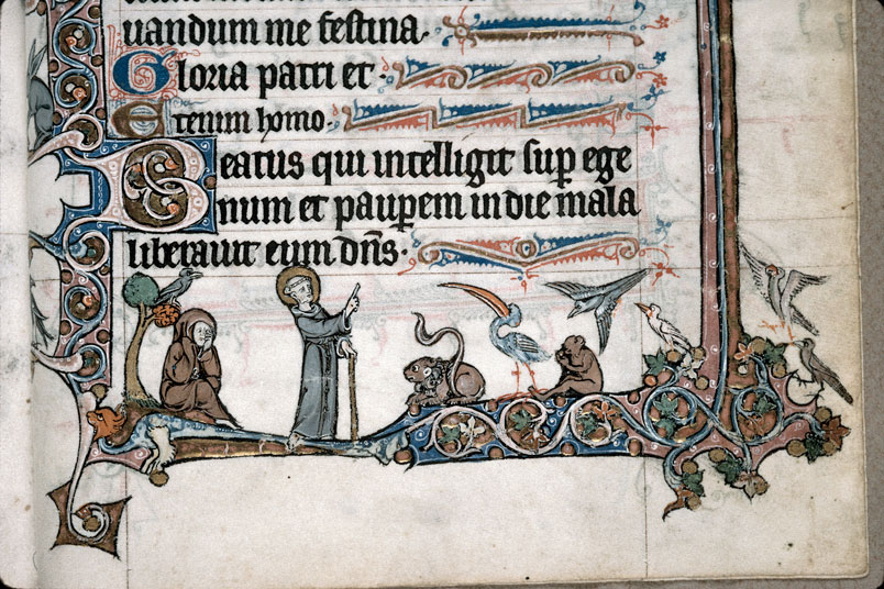 Heures à l'usage de Thérouanne - Saint François prêchant les animaux