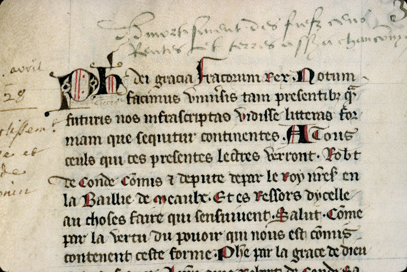 Cartulaire du chapitre cathédral de Meaux - Initiale ornée