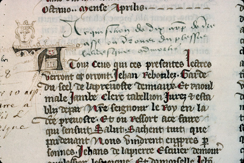 Cartulaire du chapitre cathédral de Meaux - Tête couronnée