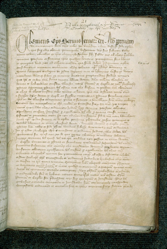 Cartulaire du chapitre cathédral de Meaux - Initiale ornée