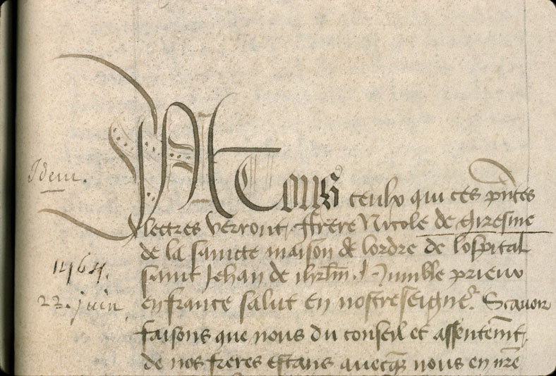 Cartulaire du chapitre cathédral de Meaux - Initiale ornée