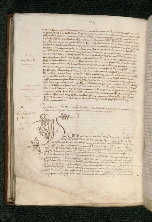 Cartulaire du chapitre cathédral de Meaux - Initiale cadelée