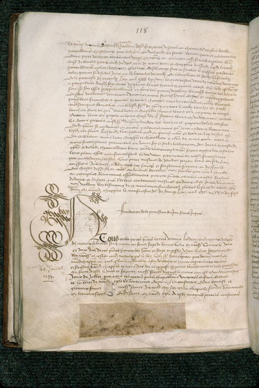 Cartulaire du chapitre cathédral de Meaux - Initiale cadelée_1