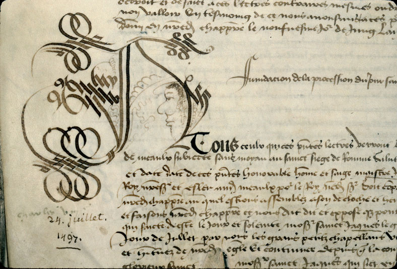 Cartulaire du chapitre cathédral de Meaux - Initiale cadelée