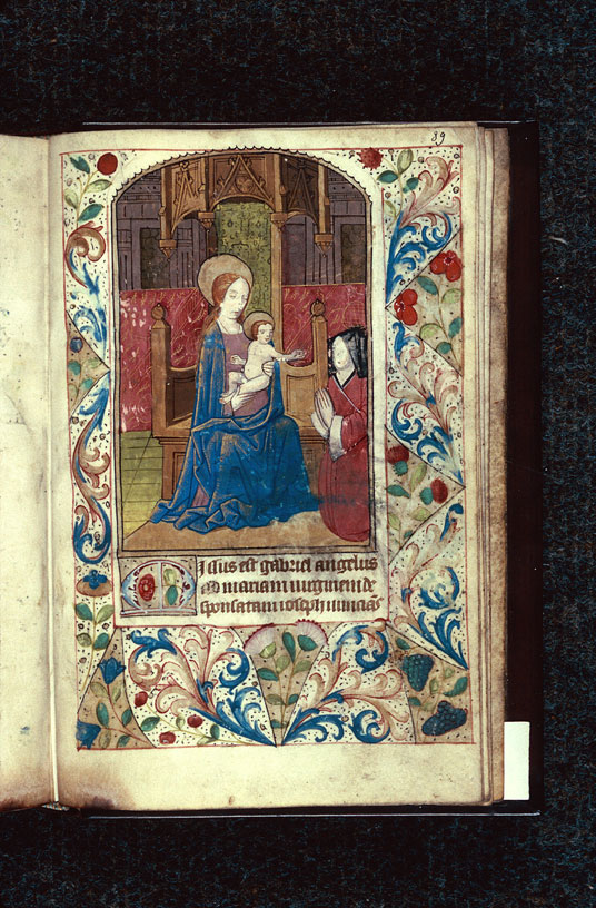 Heures à l'usage de Rouen - Donatrice priant la Vierge à l'Enfant_1