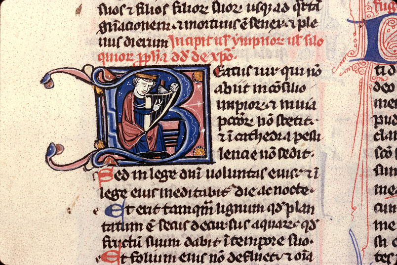 Bible - David accordant sa harpe