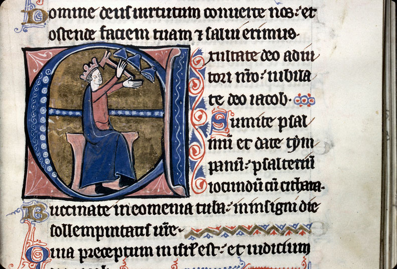 Psautier à l'usage de l'abbaye Notre-Dame de Fontevrault - David jouant des clochettes