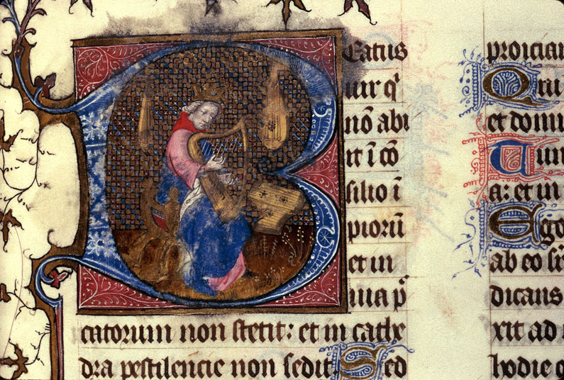 Psautier à l'usage de Mende - David jouant de la harpe