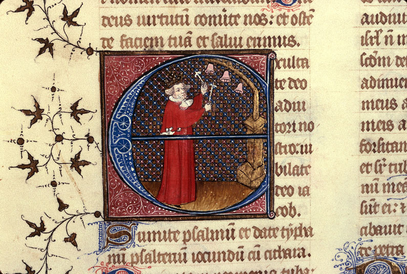 Psautier à l'usage de Mende - David jouant des clochettes
