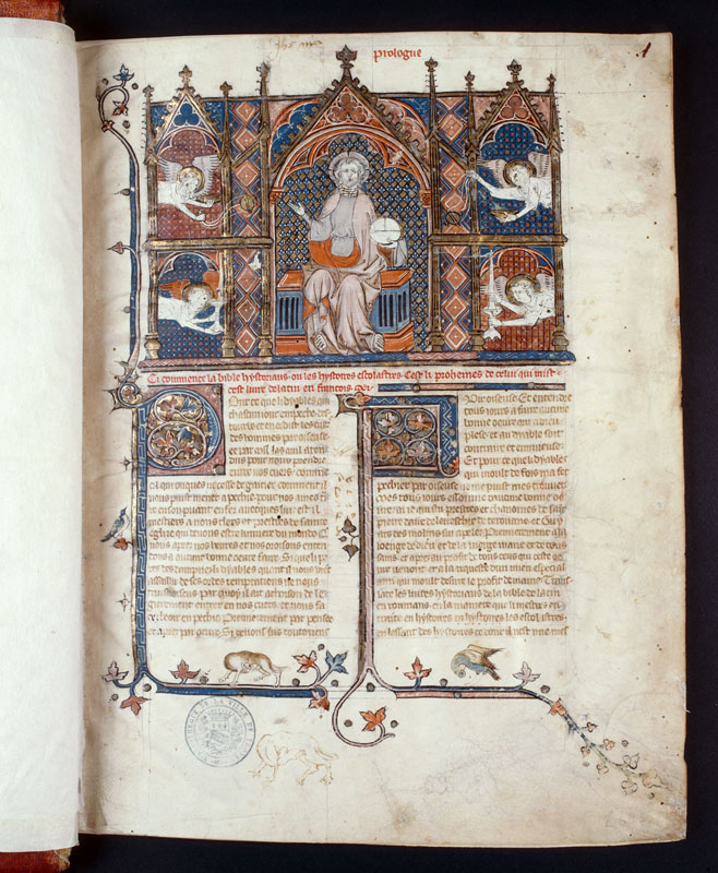 Bible historiale - Castor se castrant/Passereau/Pélican