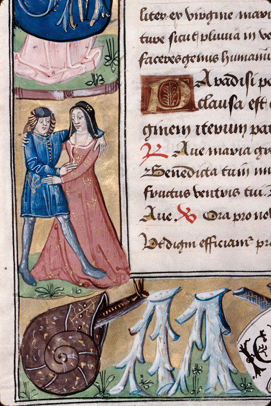 Heures à l'usage d'Amiens - Chiffre (à préciser);Couple;Escargot;Oiseau et hybride zoomorphe_1