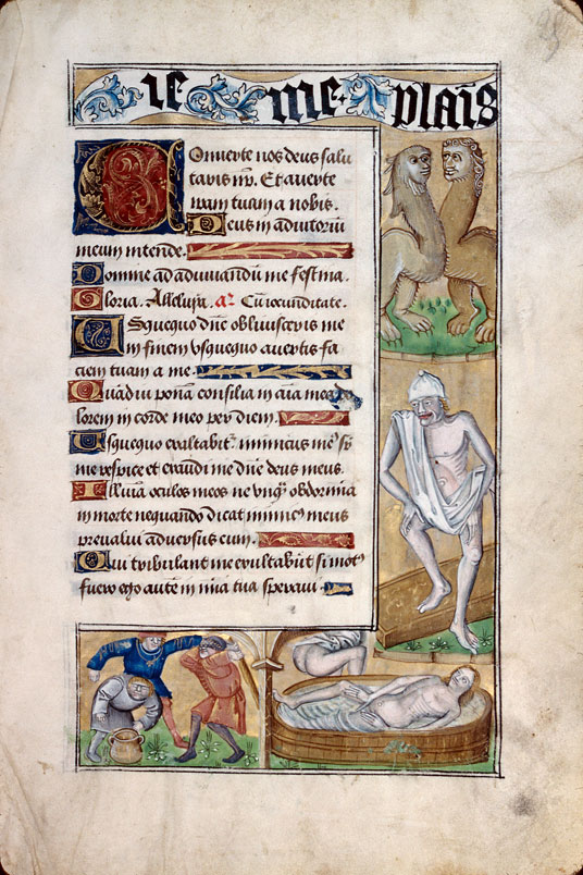 Heures à l'usage d'Amiens - Hommes s'affrontant;Hommes se baignant (à préciser);Hybrides anthropomorphes