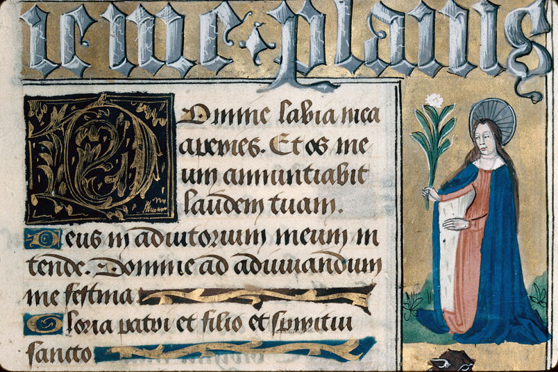 Heures à l'usage d'Amiens - Balaam (à préciser);Singes chantant;Vierge;Visage_1